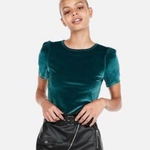 Express Green velvet top